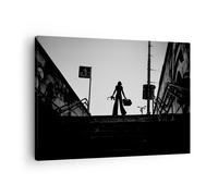 Impression sur Toile 70x50cm Tableaux Image Photo Ombre Photographie Escaliers