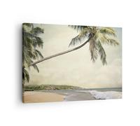 Impression sur Toile 70x50cm Tableaux Image Photo Paume Plage Île Art Decoration