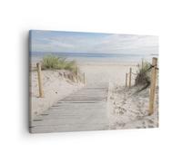 Moderne Impression sur Toile Plage Dune Entrée Image Tableau Decoration Murale 70x50cm Deco Cadre Décoration Salon Chambre Cuisine Horizontal Tableaux Decoratifs Muraux Art Wall Decor AA70x50-4188