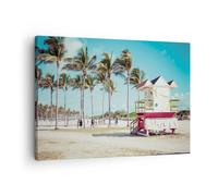 Impression sur Toile 70x50cm Tableaux Image Photo Plage Miami Floride Decoration