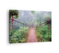 Impression sur Toile 70x50cm Tableaux Image Photo Pont Suspendu Costa Rica