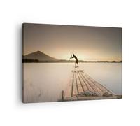 Impression sur Toile 70x50cm Tableaux Image Photo Radeau Ouest Le Soleil