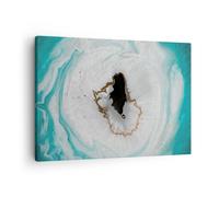 Impression sur Toile 70x50cm Tableaux Image Photo Renversé Tache Turquoise