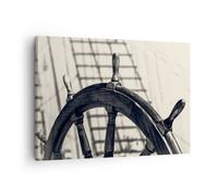 Impression sur Toile 70x50cm Tableaux Image Photo Roue bateau bateau voyage