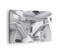 Impression sur Toile 70x50cm Tableaux Image Photo Science Illusion Escaliers