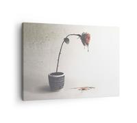 Impression sur Toile 70x50cm Tableaux Image Photo Symbole Rose Souffrance