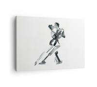 Impression sur Toile 70x50cm Tableaux Image Photo Tango Dessin Noir Et Blanc