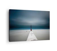 Impression sur Toile 70x50cm Tableaux Image Photo Tour Plage Ciel Art Decoration