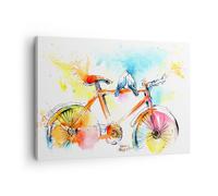 Impression sur Toile 70x50cm Tableaux Image Photo Vélo oiseaux colombe pureté