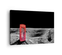 Impression sur Toile 70x50cm Tableaux Image Téléphone londres lune astronaute