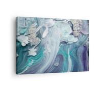 Impression sur Toile 70x50cm Tableaux L'Abstraction En Trois Dimensions Bleu