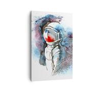 Impression sur Toile 80x120cm Tableaux Astronaute Univers astronomie explorateur