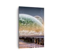 Impression sur Toile 80x120cm Tableaux Image Abstraction planète terre globe