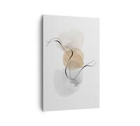 Impression sur Toile 80x120cm Tableaux Image Abstrait Minimaliste Aquarelle