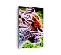 Impression sur Toile 80x120cm Tableaux Image Afrique agression animaux tigre