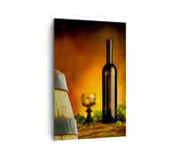 Impression sur Toile 80x120cm Tableaux Image Agriculture alcool baril tasse