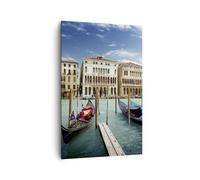 Impression sur Toile 80x120cm Tableaux Image Architecture venise italie gondole