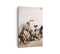 Impression sur Toile 80x120cm Tableaux Image Bicyclette brique ville italie