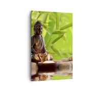 Impression sur Toile 80x120cm Tableaux Image Bouddhisme Feng Shui Spa bambou