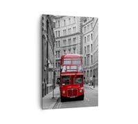 Impression sur Toile 80x120cm Tableaux Image Bus angleterre vacances londres