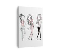 Impression sur Toile 80x120cm Tableaux Image Filles mode tendances rencontre