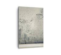 Impression sur Toile 80x120cm Tableaux Image Graffiti papier peint dessin maison