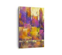 Impression sur Toile 80x120cm Tableaux Image L'Abstraction Ville Gratte Ciel
