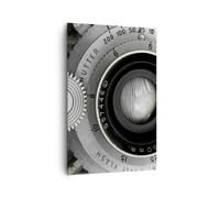 Impression sur Toile 80x120cm Tableaux Image Lentille Noir Et Blanc Vintage