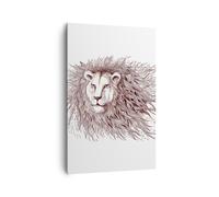 Impression sur Toile 80x120cm Tableaux Image Lion le roi la faune la fourrure