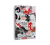 Impression sur Toile 80x120cm Tableaux Image Mots modèles coeurs le magazine
