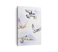 Impression sur Toile 80x120cm Tableaux Image Oiseaux aquarelle sauvagerie vol