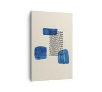 Impression sur Toile 80x120cm Tableaux Image Photo Abstraction Taches Zigzag