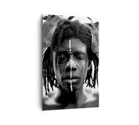 Impression sur Toile 80x120cm Tableaux Image Photo Afrique Ethnique Noir