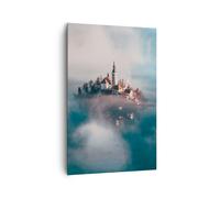 Impression sur Toile 80x120cm Tableaux Image Photo Alpes Bled Église Decoration