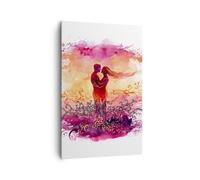 Impression sur Toile 80x120cm Tableaux Image Photo Amour Couple lune de miel