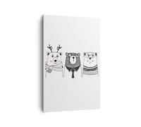 Impression sur Toile 80x120cm Tableaux Image Photo Amusant doux ours en peluche