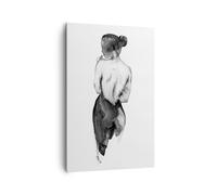 Impression sur Toile 80x120cm Tableaux Image Photo Aquarelle Femme Nudité