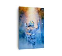 Impression sur Toile 80x120cm Tableaux Image Photo Astronaute Lumière Cosmos