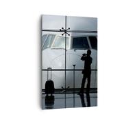 Impression sur Toile 80x120cm Tableaux Image Photo Avion Aéroport Passagers