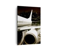 Impression sur Toile 80x120cm Tableaux Image Photo Avion Routes Ville Decoration