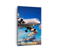 Impression sur Toile 80x120cm Tableaux Image Photo Avion vol voyage véhicule