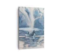 Impression sur Toile 80x120cm Tableaux Image Photo bateau pêcheur eau Decoration