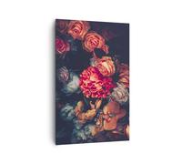 Impression sur Toile 80x120cm Tableaux Image Photo Bouquet Fleurs Roses