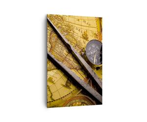 Impression sur Toile 80x120cm Tableaux Image Photo Boussole aventure voyage