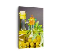 Impression sur Toile 80x120cm Tableaux Image Photo Bouteille pot olive huile
