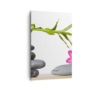 Impression sur Toile 80x120cm Tableaux Image Photo Calme fleur décoration pierre