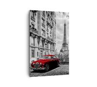 Impression sur Toile 80x120cm Tableaux Image Photo Car Eiffle Rue Art Decoration
