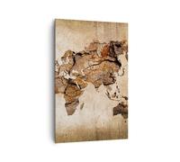 Impression sur Toile 80x120cm Tableaux Image Photo carte monde moderne
