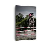 Impression sur Toile 80x120cm Tableaux Image Photo Cheval sport obstacles ciel
