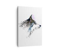 Impression sur Toile 80x120cm Tableaux Image Photo Chien illustration imaginaire
